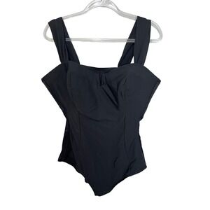 Miraclesuit One Piece Swimsuit Women Size 24 Black Sweetheart Neck Tummy Control